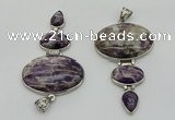 NGP8005 50*82mm - 52*86mm dogtooth amethyst pendant set jewelry