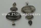 NGP8008 50*82mm - 52*86mm cloudy quartz pendant set jewelry