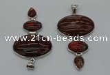 NGP8017 50*82mm - 52*86mm brecciated jasper pendant set jewelry