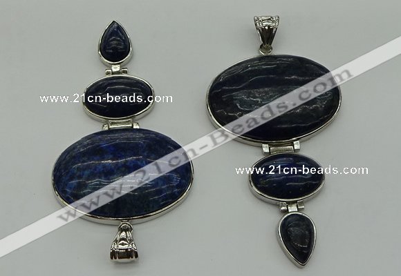 NGP8034 50*82mm - 52*86mm lapis lazuli pendant set jewelry