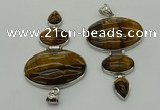 NGP8038 50*82mm - 52*86mm yellow tiger eye pendant set jewelry