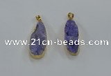 NGP8502 15*33mm - 17*40mm flat teardrop druzy agate pendants