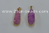 NGP8503 15*33mm - 17*40mm flat teardrop druzy agate pendants