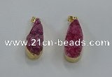 NGP8504 15*33mm - 17*40mm flat teardrop druzy agate pendants