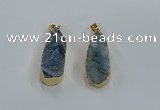 NGP8505 15*33mm - 17*40mm flat teardrop druzy agate pendants