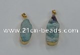 NGP8506 15*33mm - 17*40mm flat teardrop druzy agate pendants