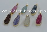 NGP8509 15*33mm - 17*40mm flat teardrop druzy agate pendants