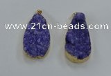 NGP8513 25*48mm - 27*52mm flat teardrop druzy agate pendants