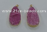 NGP8515 25*48mm - 27*52mm flat teardrop druzy agate pendants