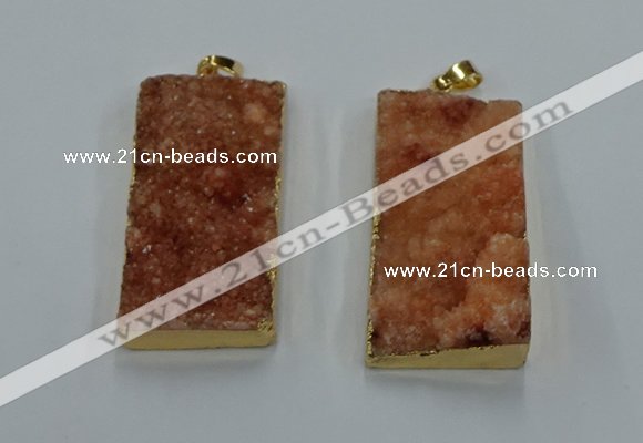 NGP8522 25*50mm - 27*53mm rectangle druzy agate pendants