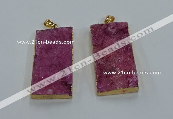 NGP8525 25*50mm - 27*53mm rectangle druzy agate pendants