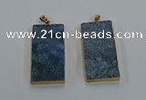 NGP8526 25*50mm - 27*53mm rectangle druzy agate pendants