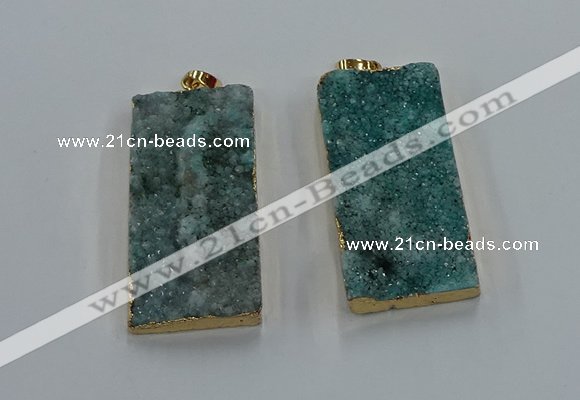 NGP8527 25*50mm - 27*53mm rectangle druzy agate pendants