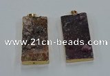 NGP8529 25*50mm - 27*53mm rectangle druzy agate pendants