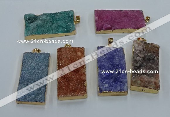 NGP8530 25*50mm - 27*53mm rectangle druzy agate pendants