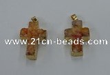 NGP8533 22*30mm - 25*35mm cross druzy agate pendants wholesale