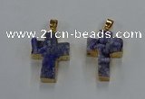 NGP8534 22*30mm - 25*35mm cross druzy agate pendants wholesale