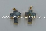 NGP8538 22*30mm - 25*35mm cross druzy agate pendants wholesale