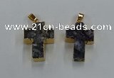 NGP8540 22*30mm - 25*35mm cross druzy agate pendants wholesale