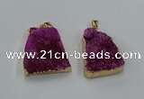 NGP8546 25*33mm - 30*35mm trapezoid druzy agate pendants