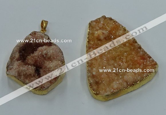 NGP8564 28*45mm - 35*50mm freeform druzy agate pendants wholesale