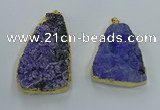 NGP8565 28*45mm - 35*50mm freeform druzy agate pendants wholesale