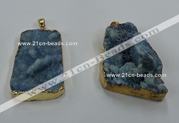 NGP8568 28*45mm - 35*50mm freeform druzy agate pendants wholesale