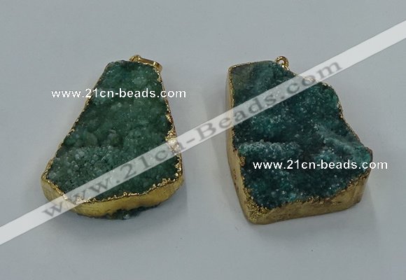 NGP8569 28*45mm - 35*50mm freeform druzy agate pendants wholesale