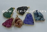 NGP8572 28*45mm - 35*50mm freeform druzy agate pendants wholesale