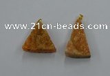 NGP8575 18*25mm - 25*40mm triangle druzy agate pendants wholesale