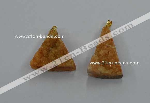 NGP8575 18*25mm - 25*40mm triangle druzy agate pendants wholesale