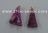 NGP8578 18*25mm - 25*40mm triangle druzy agate pendants wholesale