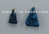 NGP8579 18*25mm - 25*40mm triangle druzy agate pendants wholesale