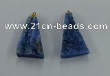 NGP8581 18*25mm - 25*40mm triangle druzy agate pendants wholesale