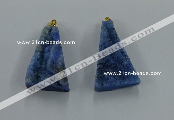 NGP8581 18*25mm - 25*40mm triangle druzy agate pendants wholesale