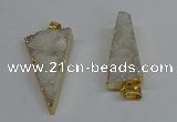 NGP8593 13*40mm - 20*35mm triangle druzy agate pendants wholesale