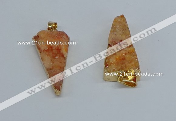 NGP8594 13*40mm - 20*35mm triangle druzy agate pendants wholesale