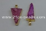 NGP8596 13*40mm - 20*35mm triangle druzy agate pendants wholesale