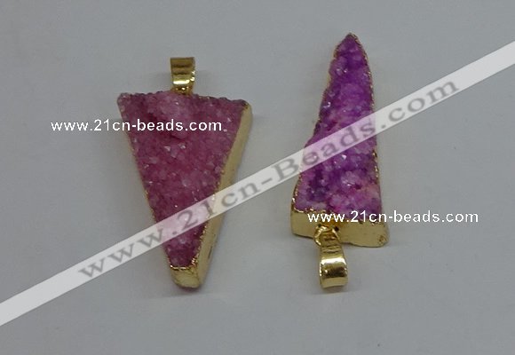 NGP8596 13*40mm - 20*35mm triangle druzy agate pendants wholesale