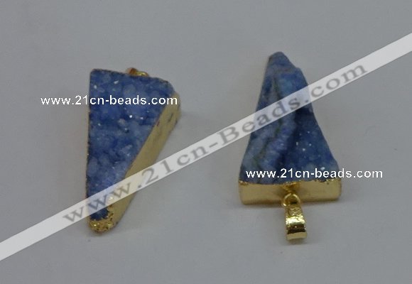 NGP8598 13*40mm - 20*35mm triangle druzy agate pendants wholesale