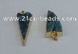 NGP8599 13*40mm - 20*35mm triangle druzy agate pendants wholesale