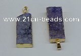 NGP8606 15*35mm - 16*40mm rectangle druzy agate pendants wholesale