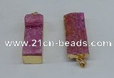 NGP8608 15*35mm - 16*40mm rectangle druzy agate pendants wholesale