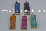 NGP8613 15*35mm - 16*40mm rectangle druzy agate pendants wholesale