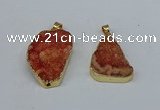 NGP8616 25*30mm - 28*40mm freeform druzy agate pendants wholesale