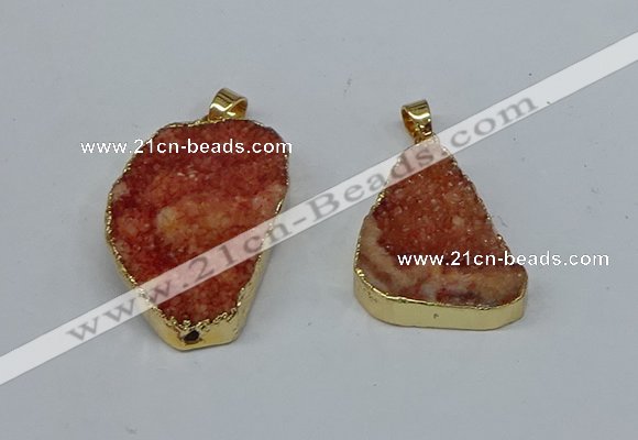 NGP8616 25*30mm - 28*40mm freeform druzy agate pendants wholesale