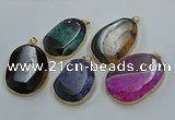 NGP8633 32*45mm - 46*48mm freeform druzy agate pendants wholesale