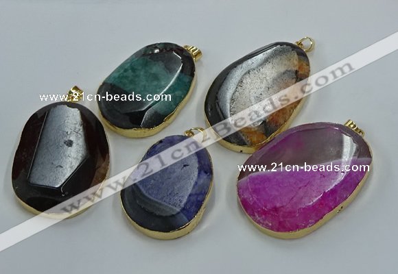NGP8633 32*45mm - 46*48mm freeform druzy agate pendants wholesale