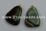 NGP8640 30*45mm - 35*50mm freeform druzy agate pendants wholesale