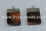 NGP8678 26*36mm rectangle druzy agate pendants wholesale